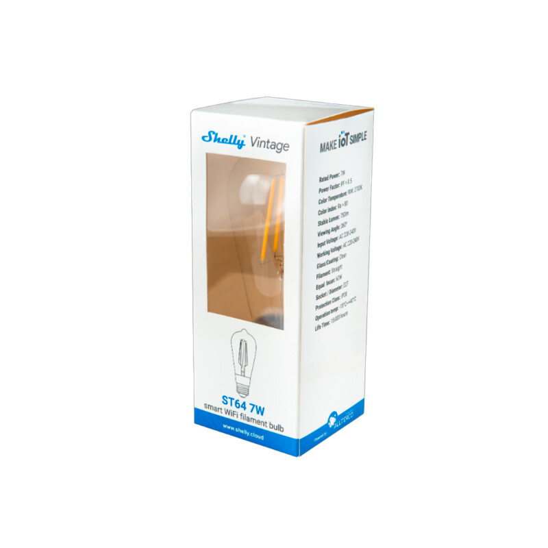 Lámpara inteligente Shelly Vintage ST64 de 7W Lámpara Inteligente Shelly Vintage St64 De 7w
