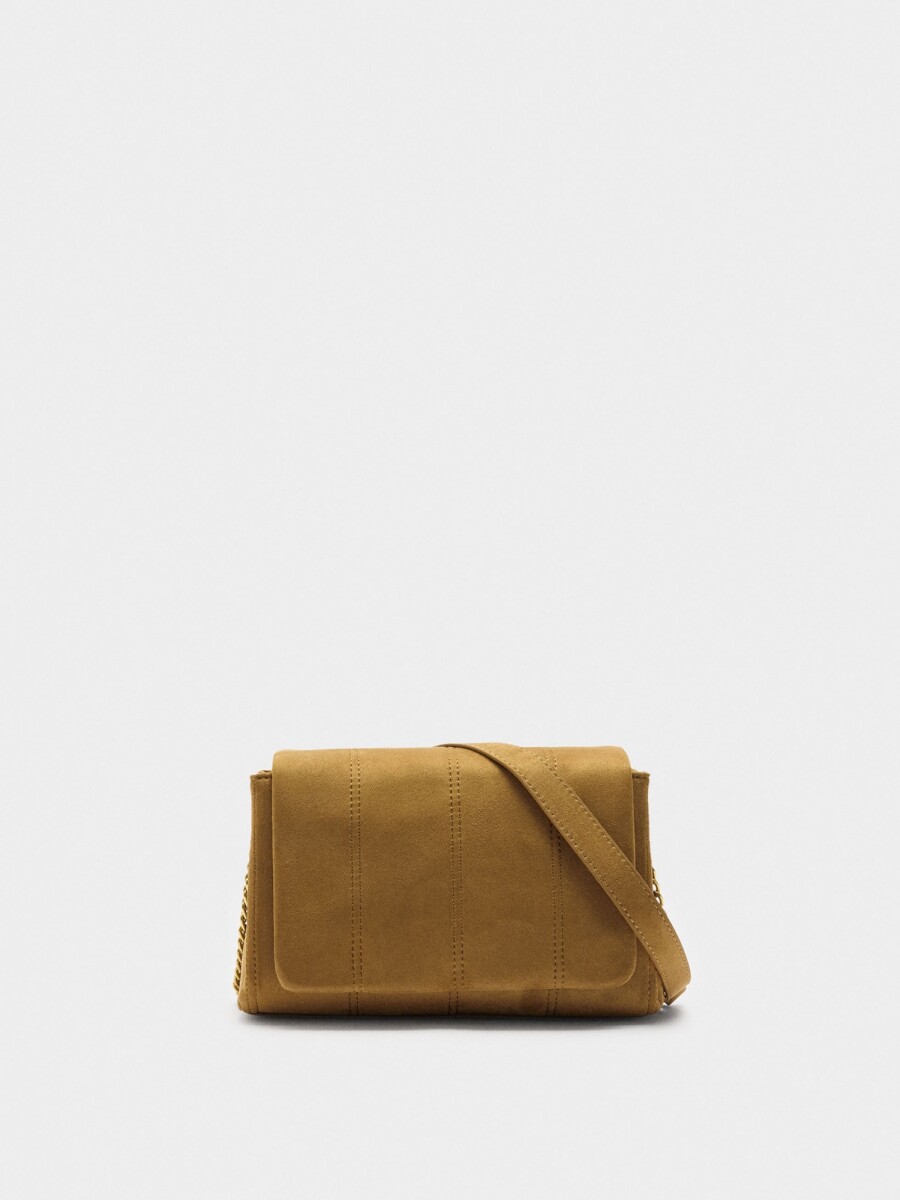 Bolso De Hombro Acolchado Con Solapa camel