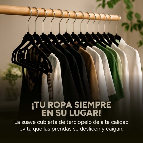 Percha De Terciopelo Antideslizante Ropa Calidad Resistente Percha De Terciopelo Antideslizante Ropa Calidad Resistente