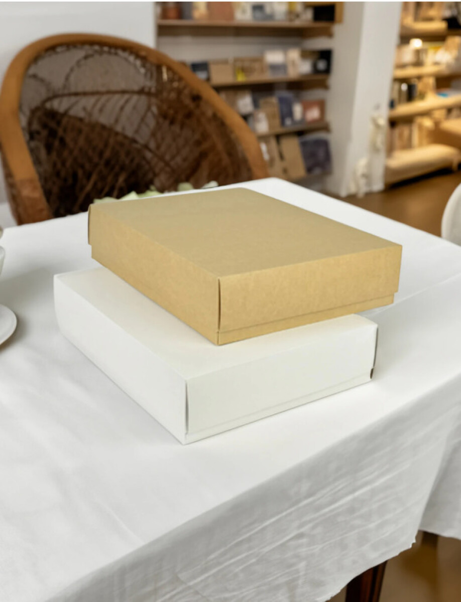 Caja Rectangular 23x32x6 cm - REVERSIBLE BLANCO MADERA 