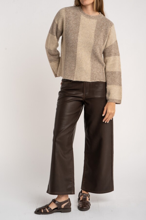 Sweater Rayado Beige Melange