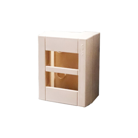 Caja exterior, 2 módulos, marfil - Atenea M45402