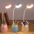 Lampara Tactil Flexible Con Base Porta Lapiz Recargable Led Color Variante Celeste