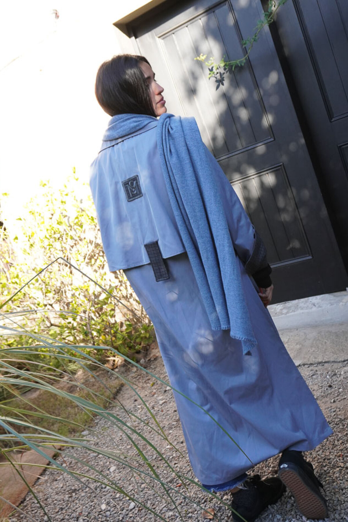 Tweed Rain Coat Celeste