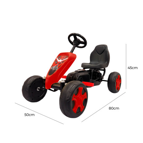Auto Go Karting Pedal Infantil Cuatriciclo Carrera Rojo