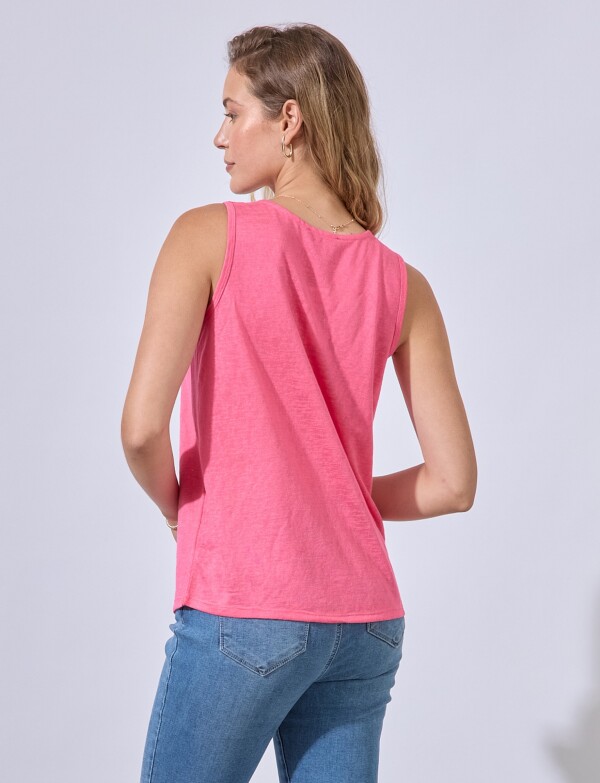 Musculosa Escote Crochet ROSA