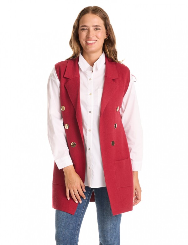 Chaleco Botones ROJO OSCURO