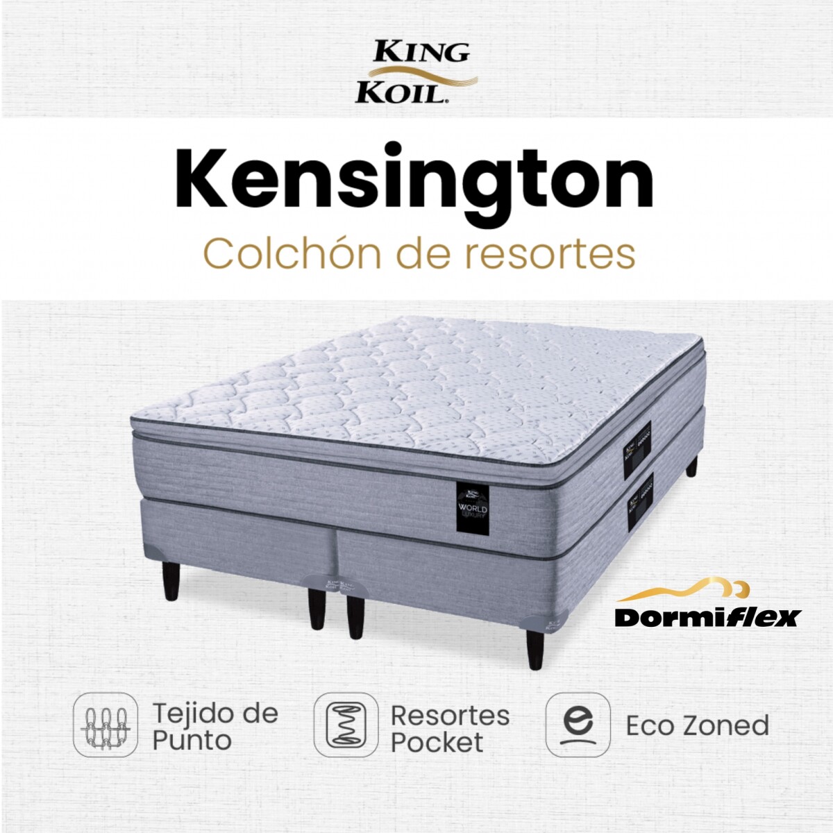 Colchón Kensington con sommier - King 180x200 