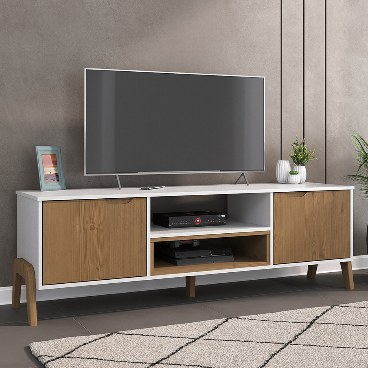Rack de tv Linea Veneza - Blanco/Miel 