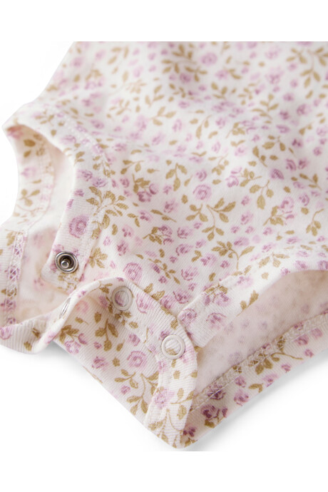 Pack dos bodies de algodón orgánico, diseño floral Sin color