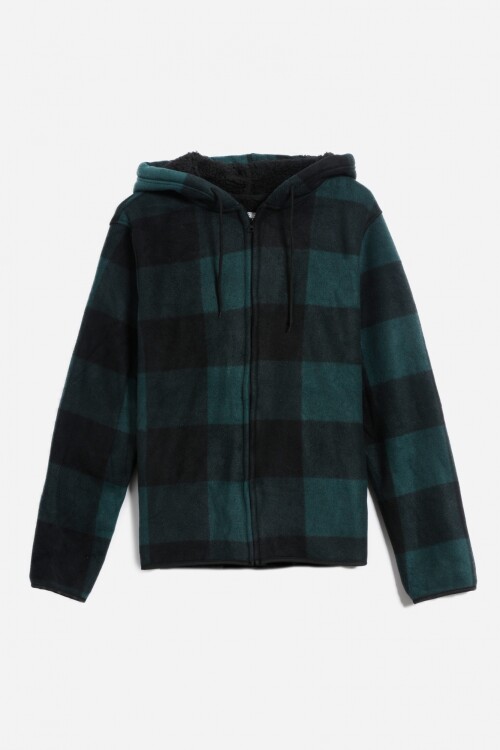 Campera a cuadros TURQUESA