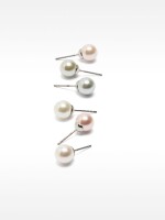 Set De Pendientes Cortos Perlas multicolor