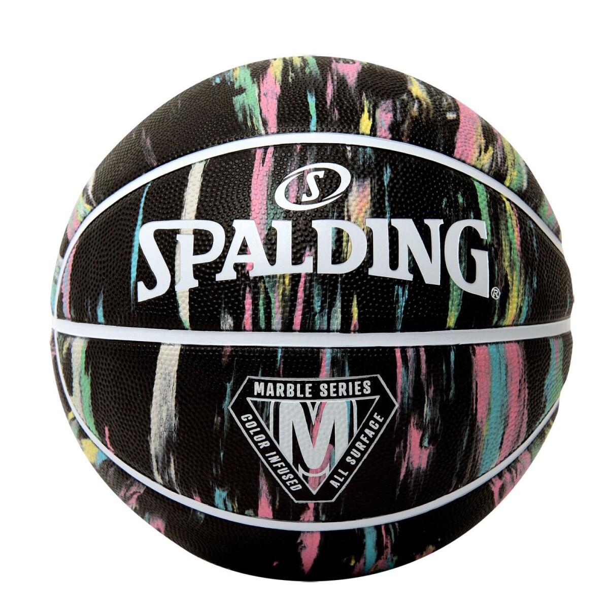 Pelota Spalding Marble Arcoiris - Negro - Multicolor 
