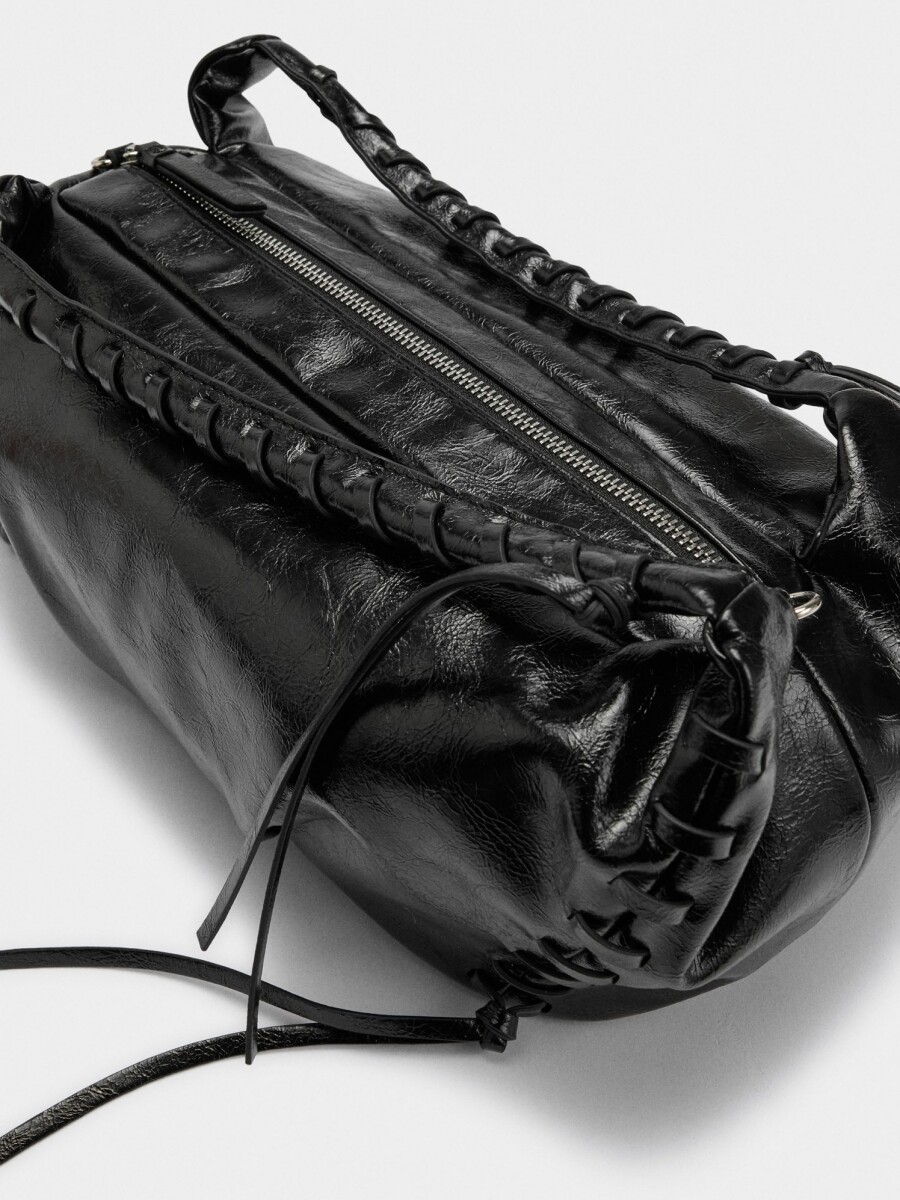 Bolso De Mano De Charol negro