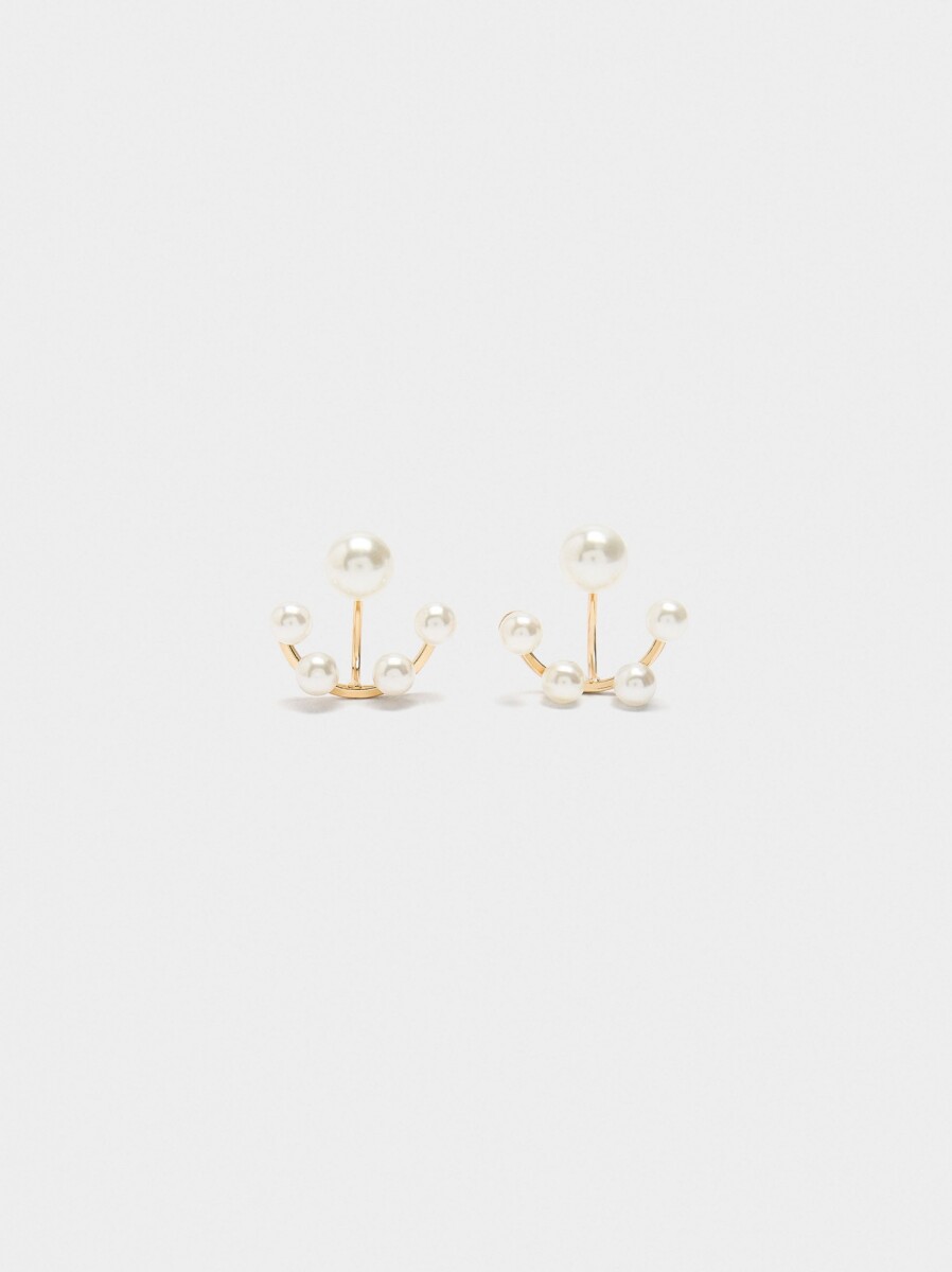 Pendientes Earjacket Con Perlas - blanco 