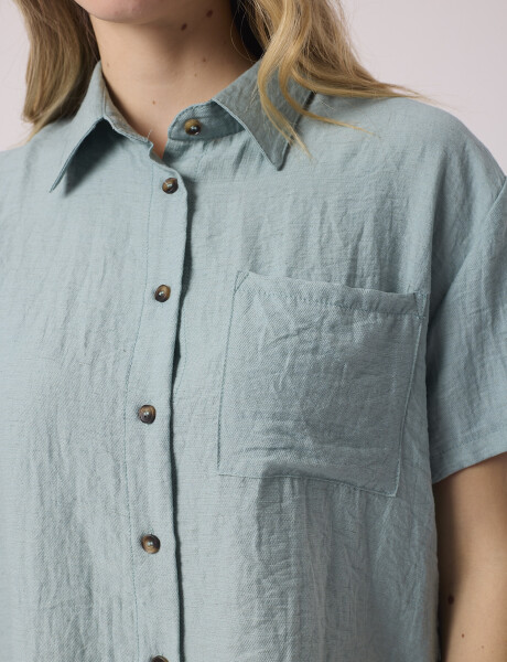 Camisa lino verde claro