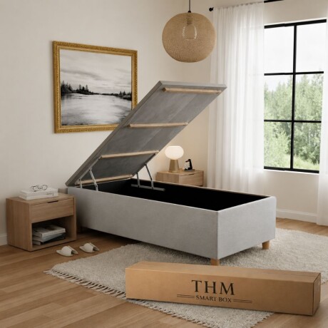 Sommier Baúl 1 plaza HAMPTONS Smartbox Palladium 90X190 Gris