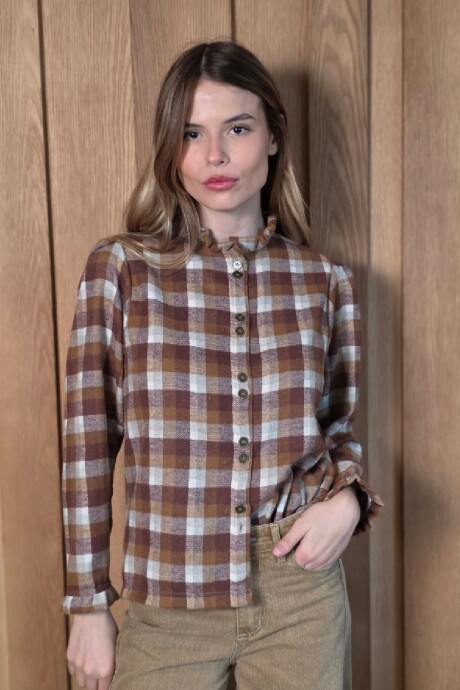 Camisa Mili escocés camel