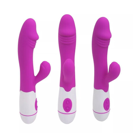Vibrador Con Doble Estímulo Desing A Pila Fucsia