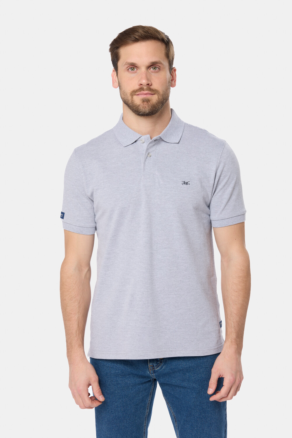 REMERA POLO LISA PIQUÉ Gris