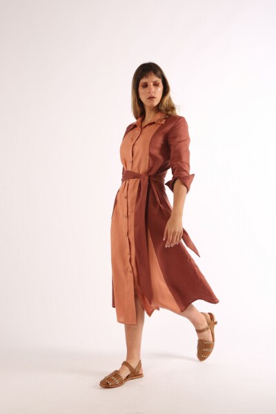 Vestido Da Foga Camel Rosa y Búfalo