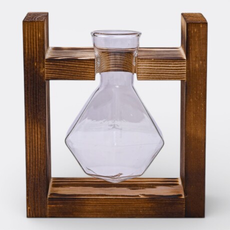 Florero con Base de Madera Florero con Base de Madera