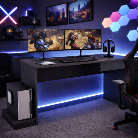 Escritorio Gamer con Cajón y Soporte para CPU | Mesa Gaming Moderna - Grafito Escritorio Gamer con Cajón y Soporte para CPU | Mesa Gaming Moderna - Grafito