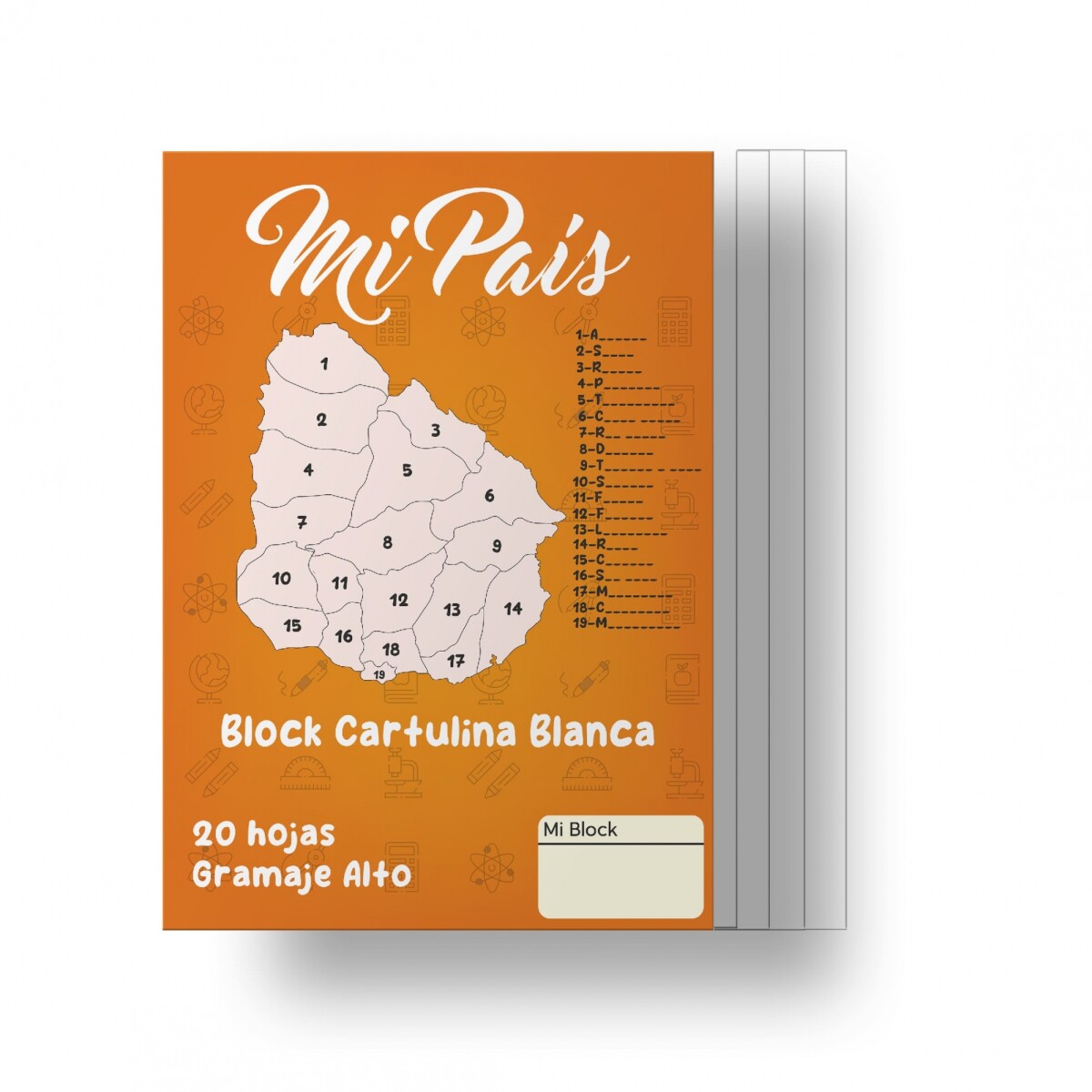 Block Mi Pais Cartulina Blanca 