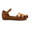 Country Sandalia C/talon Cuero Y Capellada Tiras Cuero Telha-mix