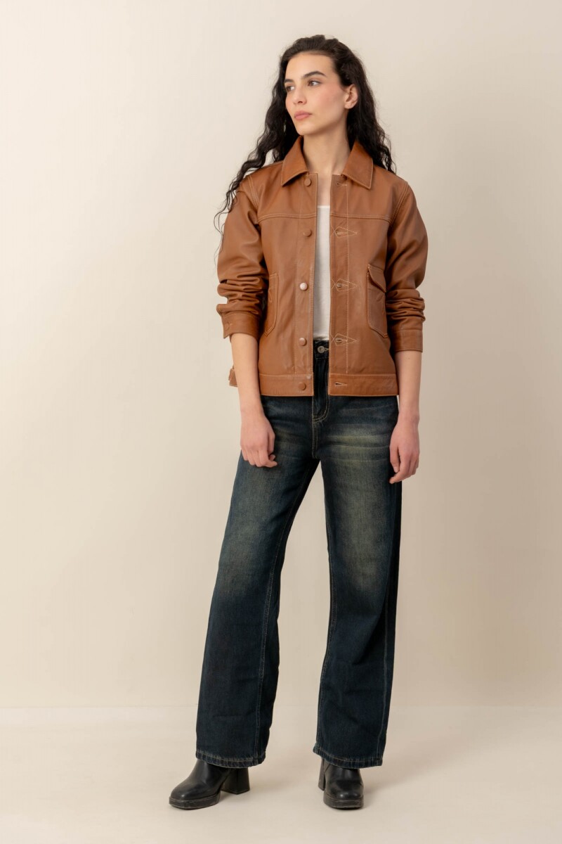 Campera cuero Sahara - Cognac 