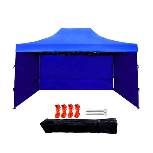 Gazebo Plegable con Paredes 3x4,5 Para Playa o Jardín Autoarmable Color Azul Gazebo Plegable con Paredes 3x4,5 Para Playa o Jardín Autoarmable Color Azul