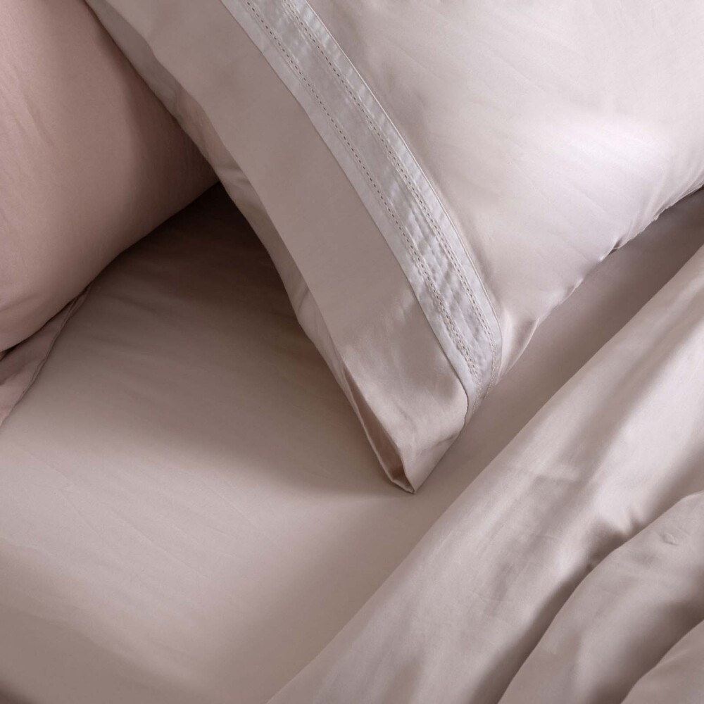 JUEGO DE SABANAS QUEEN ALGODON NATURAL-BEIGE VANILA 300H BEIGE