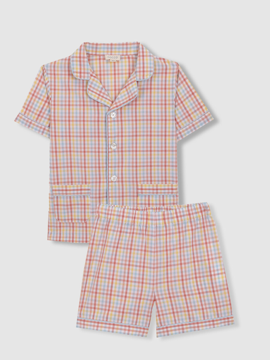 Pijama Cuadros Blanco