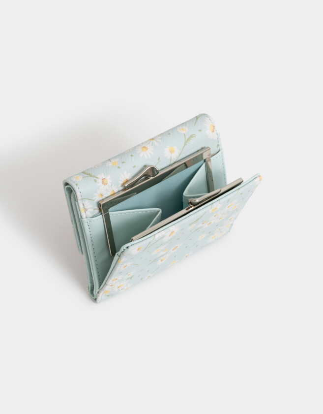 Billetera Estampados Billetera Cuerina Con Solapa - Estampado Flores
