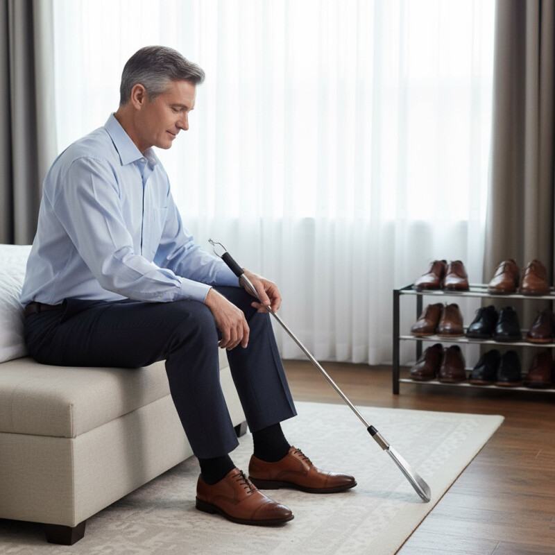 Calzador De Zapatos Telescópico Extensible Acero Inoxidable Sin Color