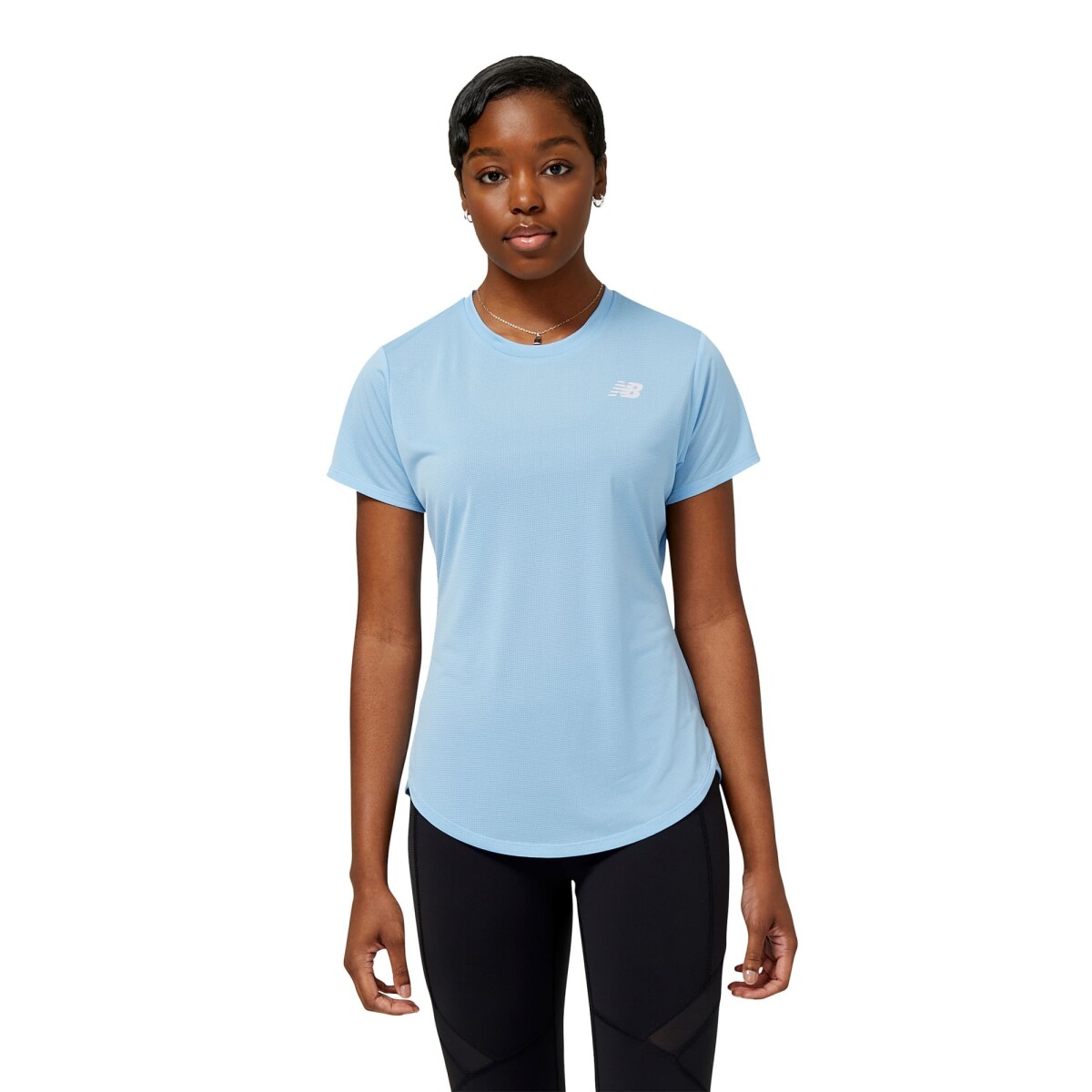 Remera New Balance Accelerate de Mujer - WT23222BLZ - Celeste 