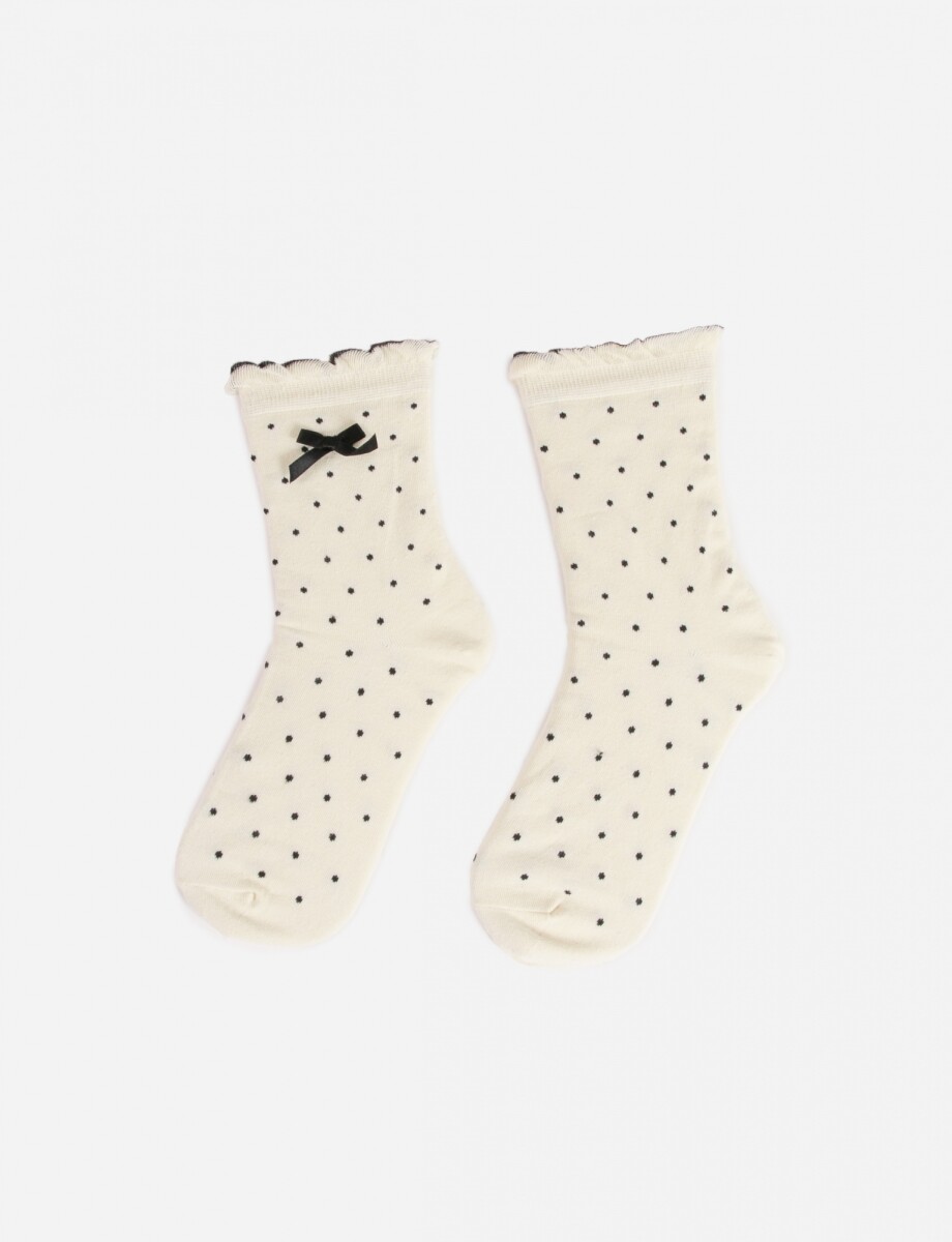 Medias lunares detalle moña - blanco 