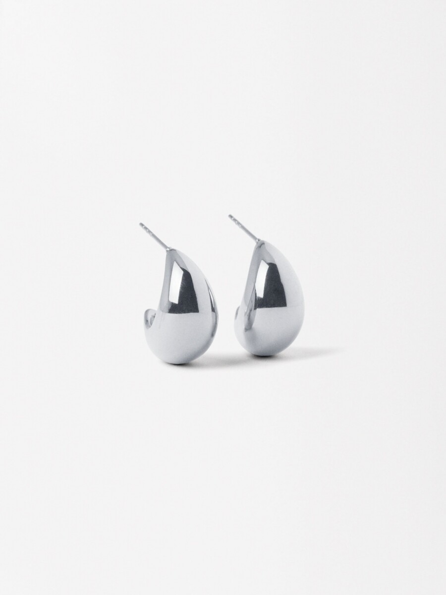 Pendientes De Aro Relieve - Acero Inoxidable plateado