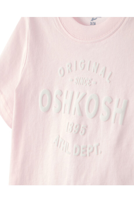 Remera de algodón, manga corta, rosada con logo Remera de algodón, manga corta, rosada con logo