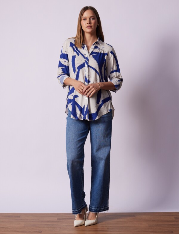 Camisola Print MULTI/AZUL