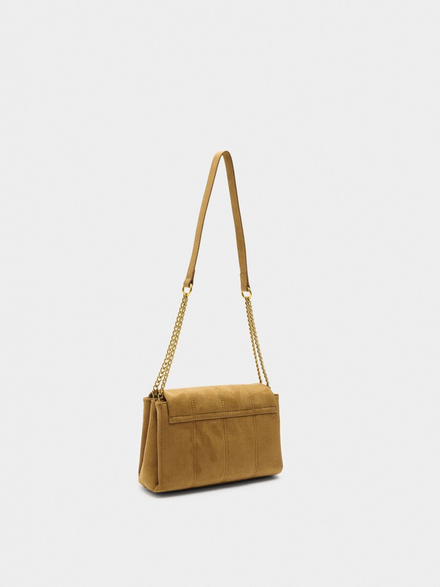 Bolso De Hombro Acolchado Con Solapa camel
