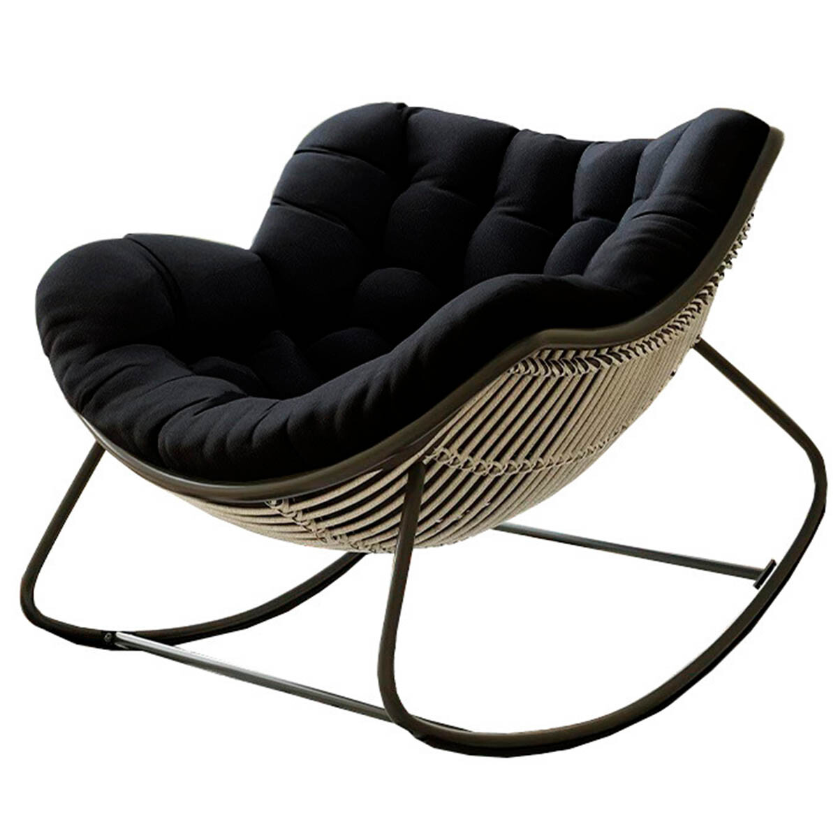 Silla Sillón Nido Mecedor Acolchado Grande Relax - Negro 