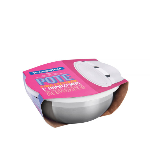 Bowl redondo con tapa modelo FREEZINOX, 2,8 Lts. -TRAMONTINA TF0275