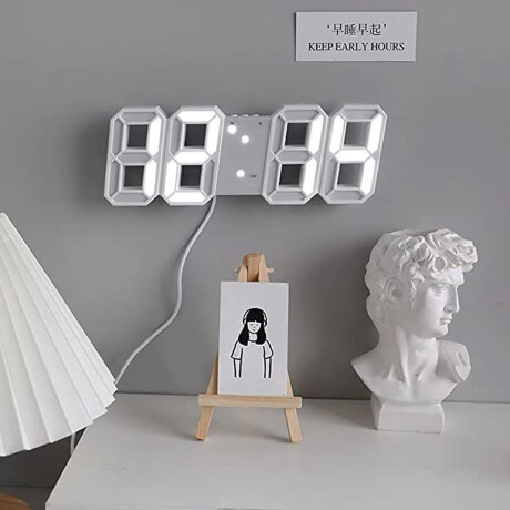 Reloj Digital Blanco 3d Unica