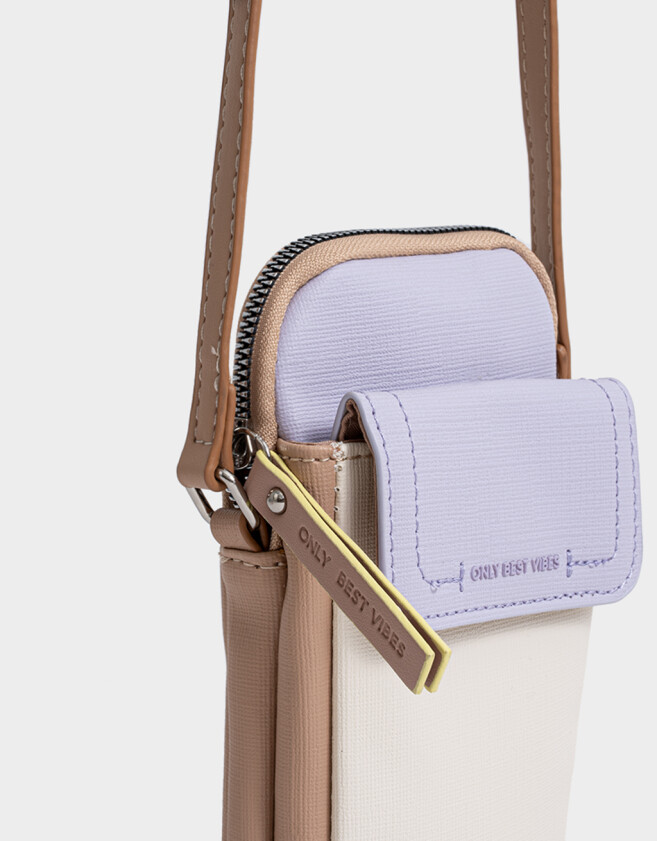 Complemento Marroquinería Color Block Pouch De Cuerina Con Solapa - Combinacion Tricolor