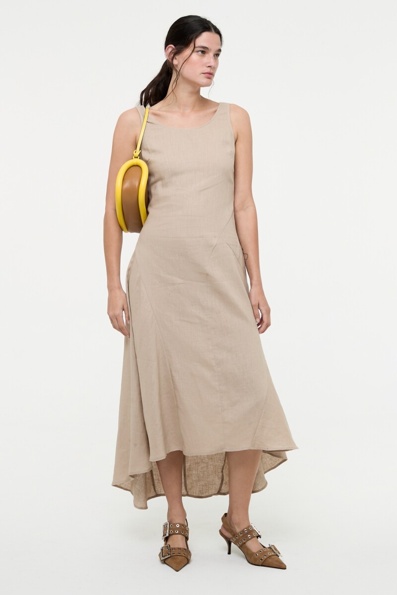 VESTIDO LARGO Camel