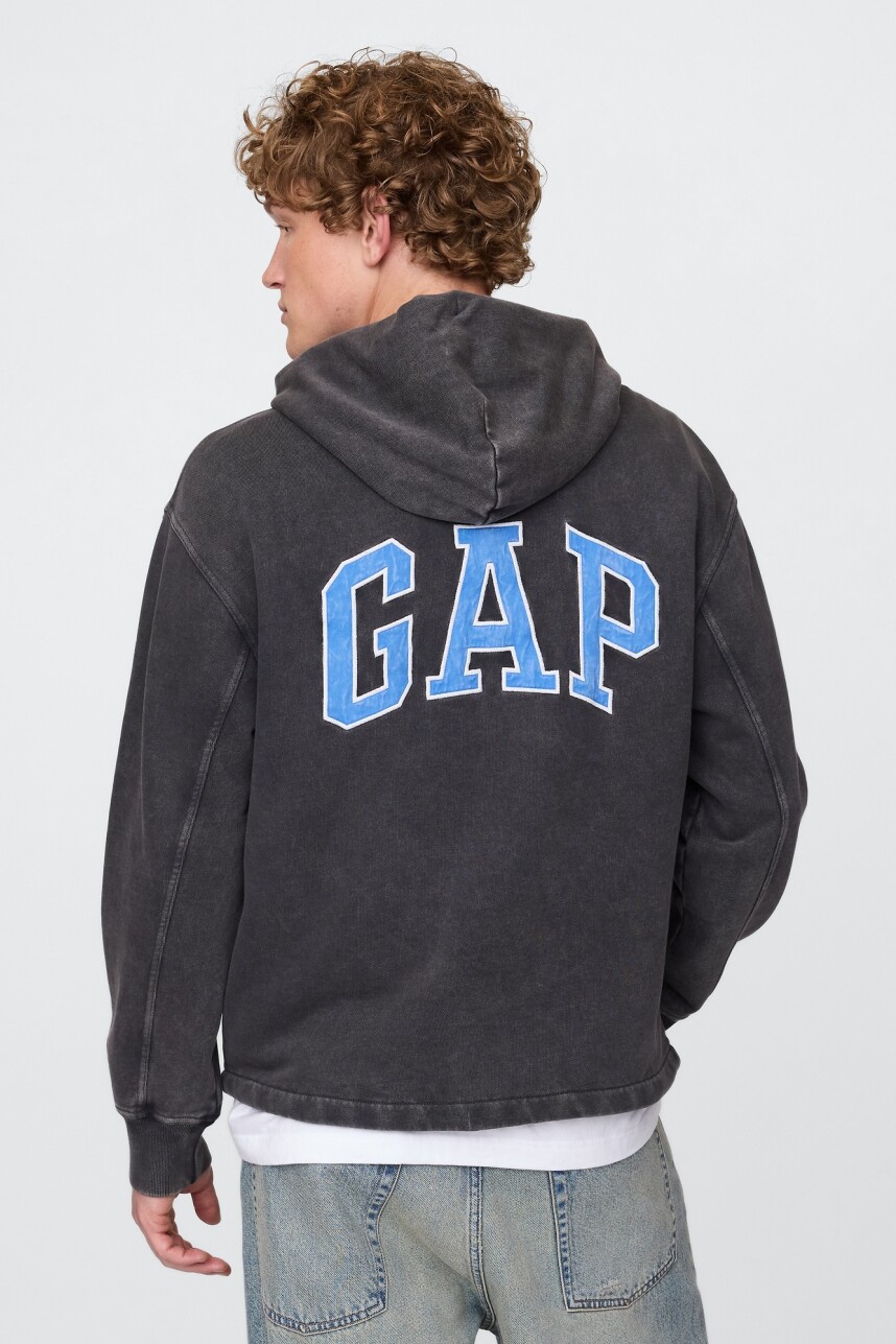 Buzo Canguro Logo Gap Poncho Hombre Moonless Night