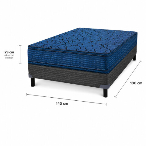 Sommier Completo GRAVA Zafiro®- 2 Plazas - Espuma - 140x190x29 cm - Hasta 150 Kg - GARANTIA 5 AÑOS Sommier Completo GRAVA Zafiro®- 2 Plazas - Espuma - 140x190x29 cm - Hasta 150 Kg - GARANTIA 5 AÑOS