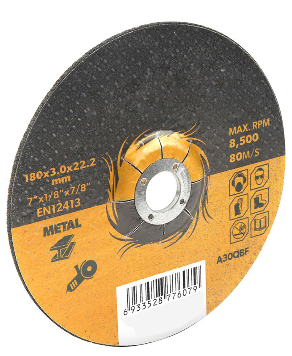 TOLSEN DISCO CORTE METAL CENTRO DEPRIMID 180mmX3. 