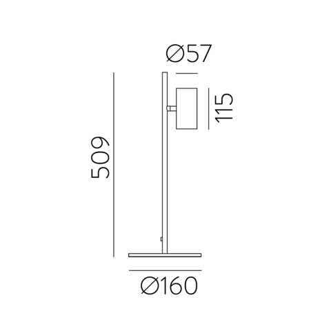 Portátil de mesa negro GU10 GINA Ø160x509mm BA0020
